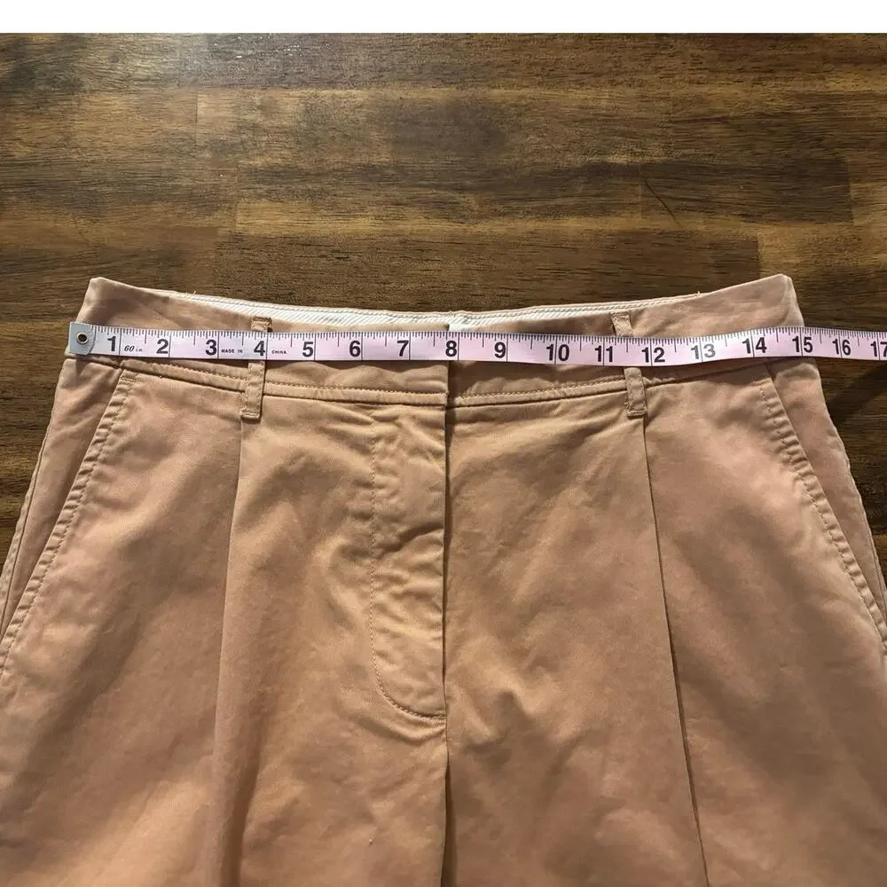 J Crew Women’s 6 Pants Wide Leg Crop Pleated Cotton Chino High Rise Trouser
